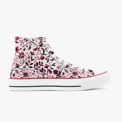 Burgundy Flower High - Top Shoes - Sola Shoe