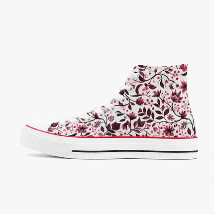 Burgundy Flower High - Top Shoes - Sola Shoe