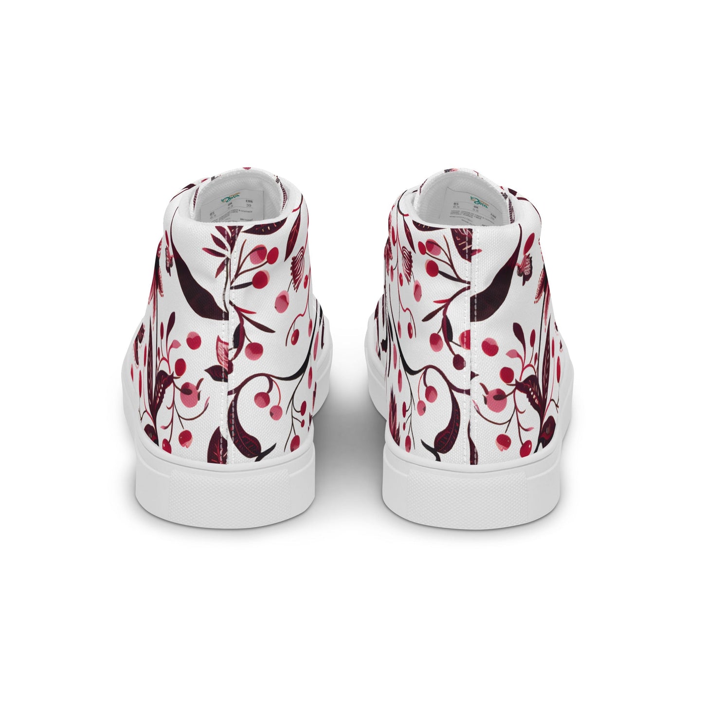Burgundy Flower High Top Shoes - Sola Shoe