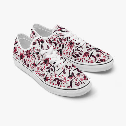 Burgundy Flower Lace - up shoes - Sola Shoe