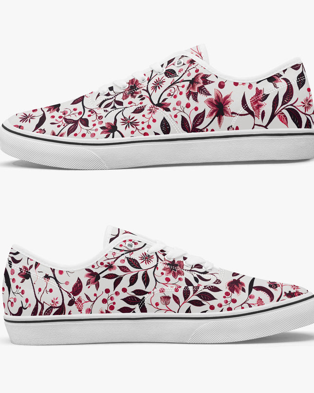 Burgundy Flower Lace - up shoes - Sola Shoe