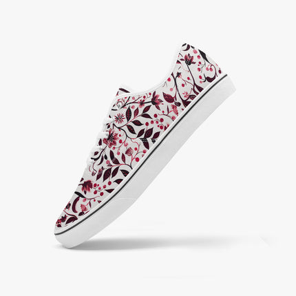 Burgundy Flower Lace - up shoes - Sola Shoe
