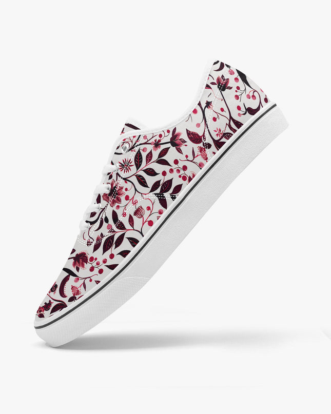 Burgundy Flower Lace - up shoes - Sola Shoe