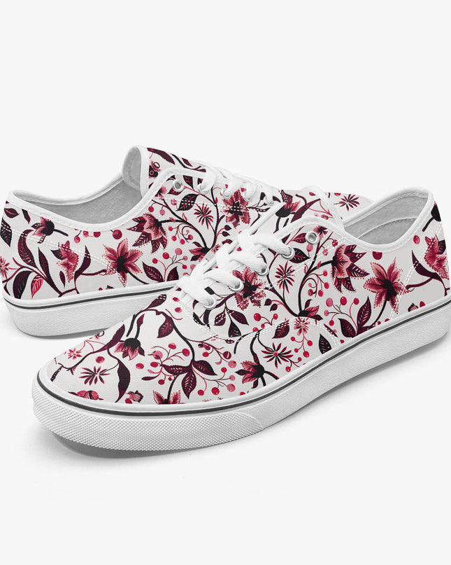 Burgundy Flower Lace - up shoes - Sola Shoe