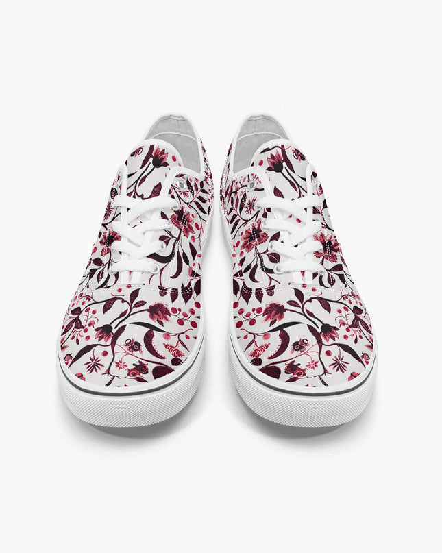 Burgundy Flower Lace - up shoes - Sola Shoe