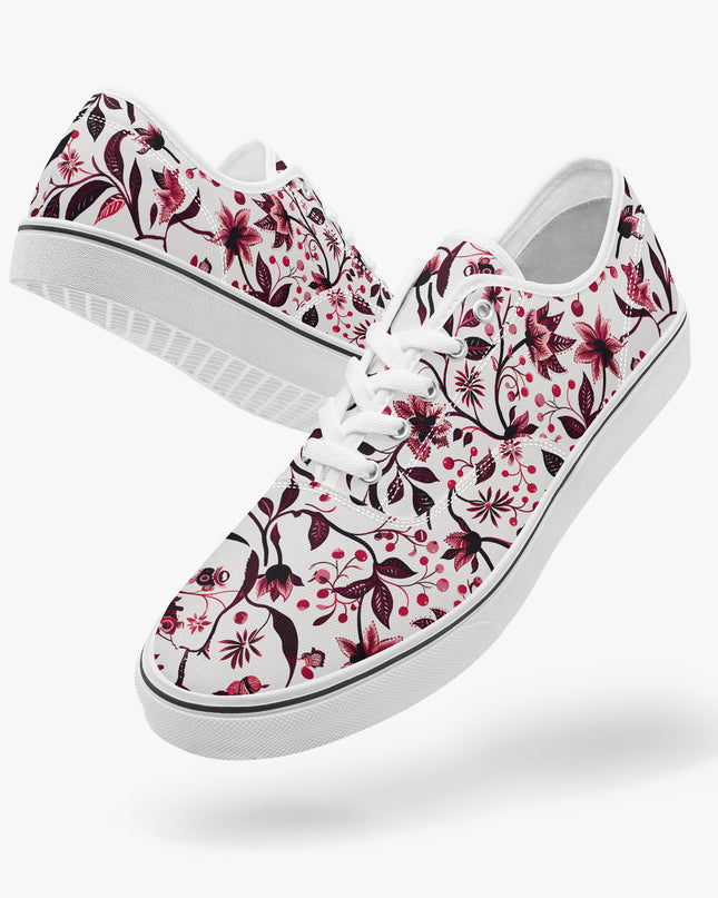 Burgundy Flower Lace - up shoes - Sola Shoe