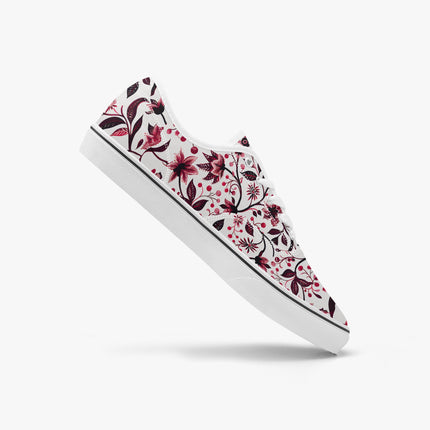 Burgundy Flower Lace - up shoes - Sola Shoe