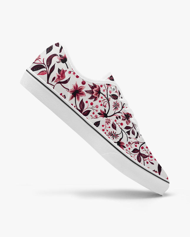 Burgundy Flower Lace - up shoes - Sola Shoe