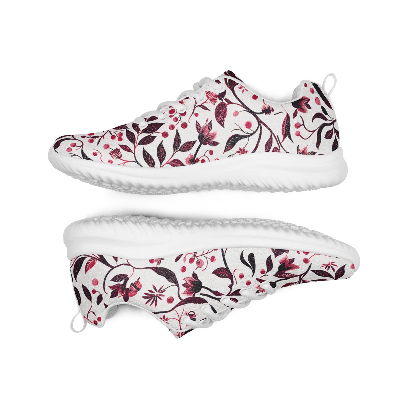 Burgundy Flower Men’s athletic shoes - Sola Shoe