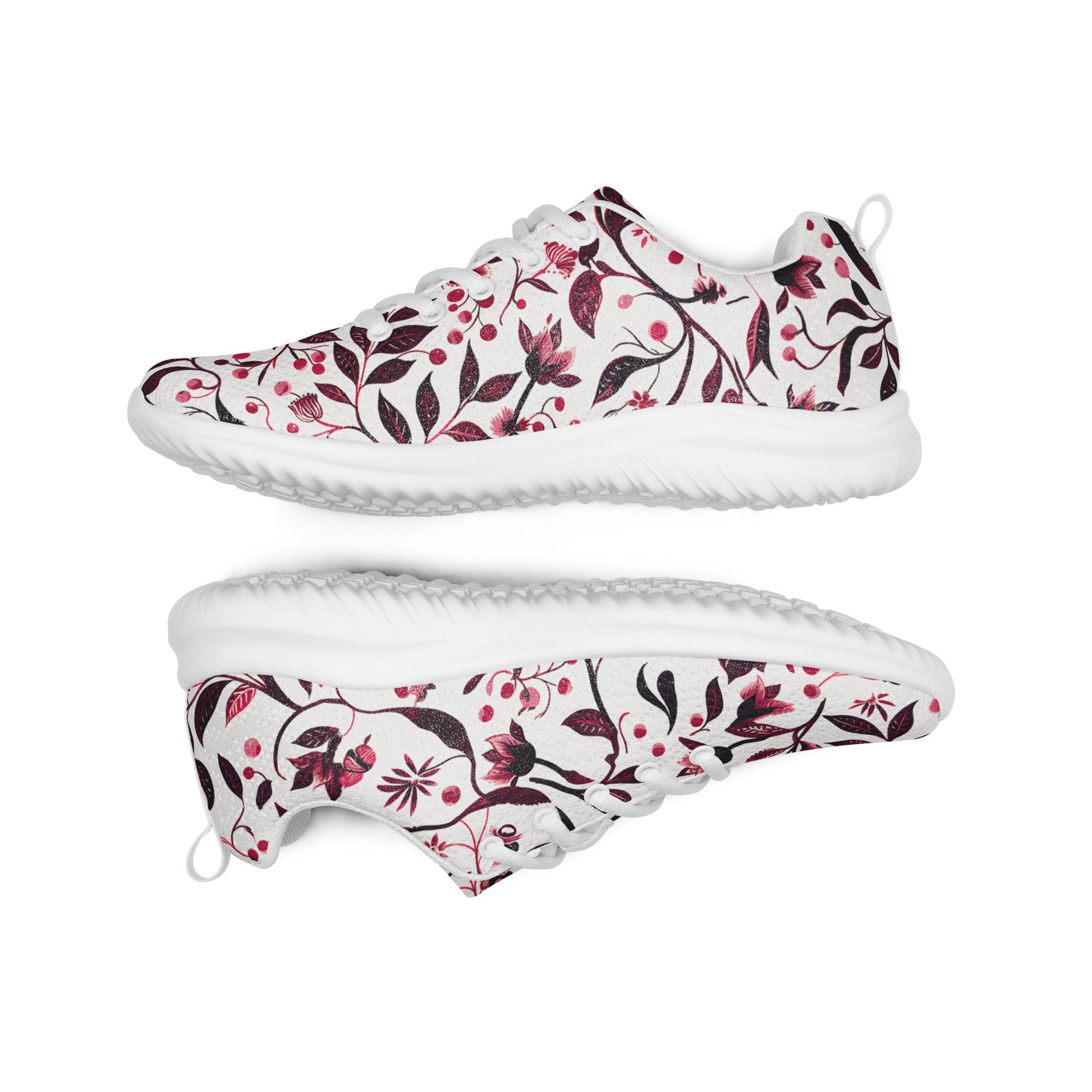 Burgundy Flower Men’s athletic shoes - Sola Shoe