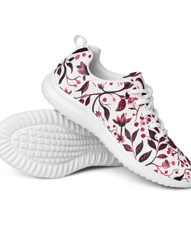Burgundy Flower Men’s athletic shoes - Sola Shoe