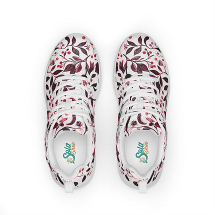 Burgundy Flower Men’s athletic shoes - Sola Shoe