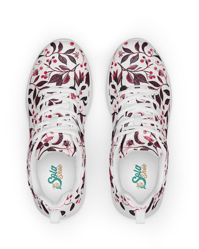 Burgundy Flower Men’s athletic shoes - Sola Shoe
