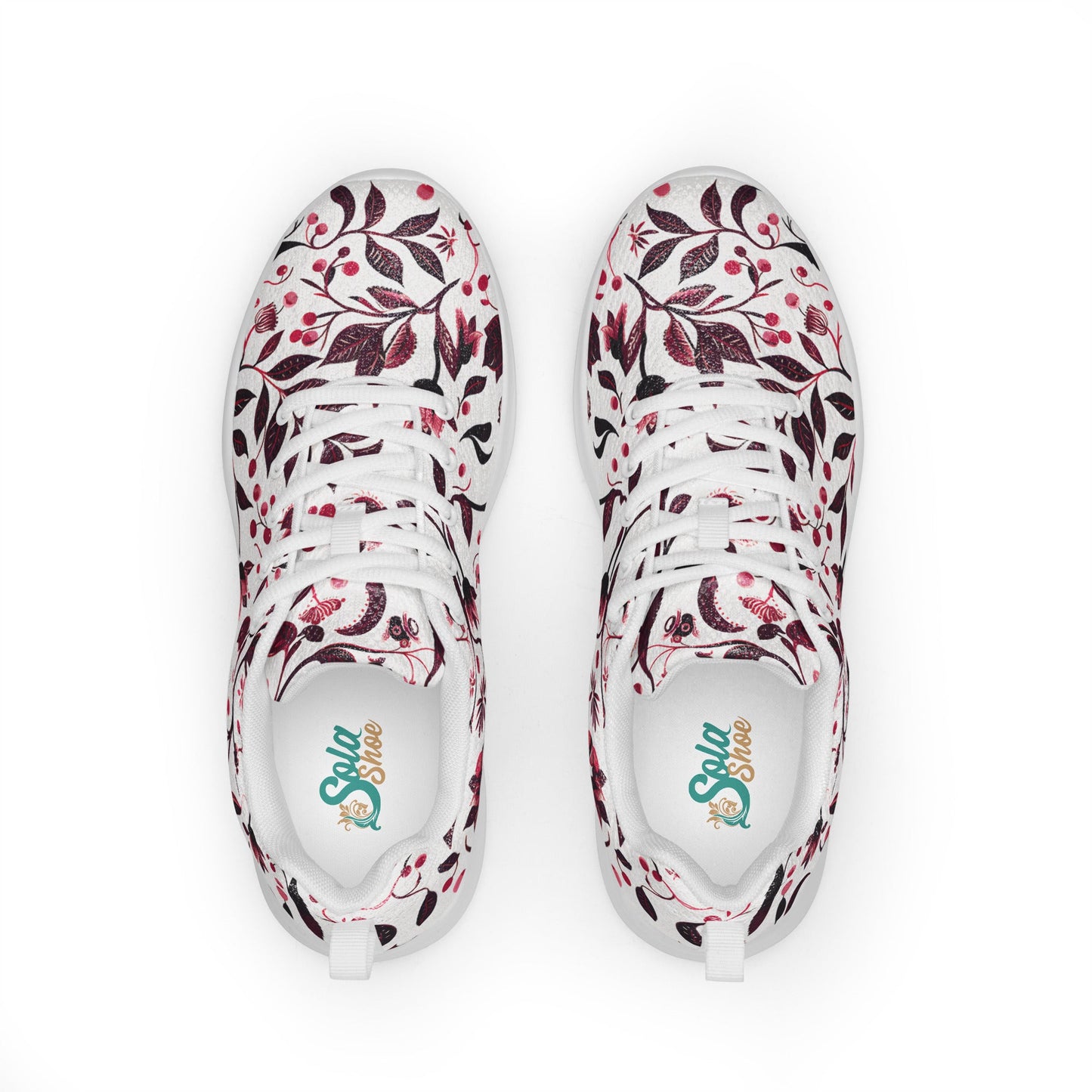 Burgundy Flower Men’s athletic shoes - Sola Shoe