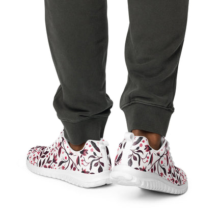 Burgundy Flower Men’s athletic shoes - Sola Shoe