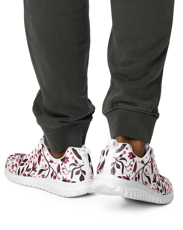 Burgundy Flower Men’s athletic shoes - Sola Shoe