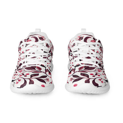 Burgundy Flower Men’s athletic shoes - Sola Shoe