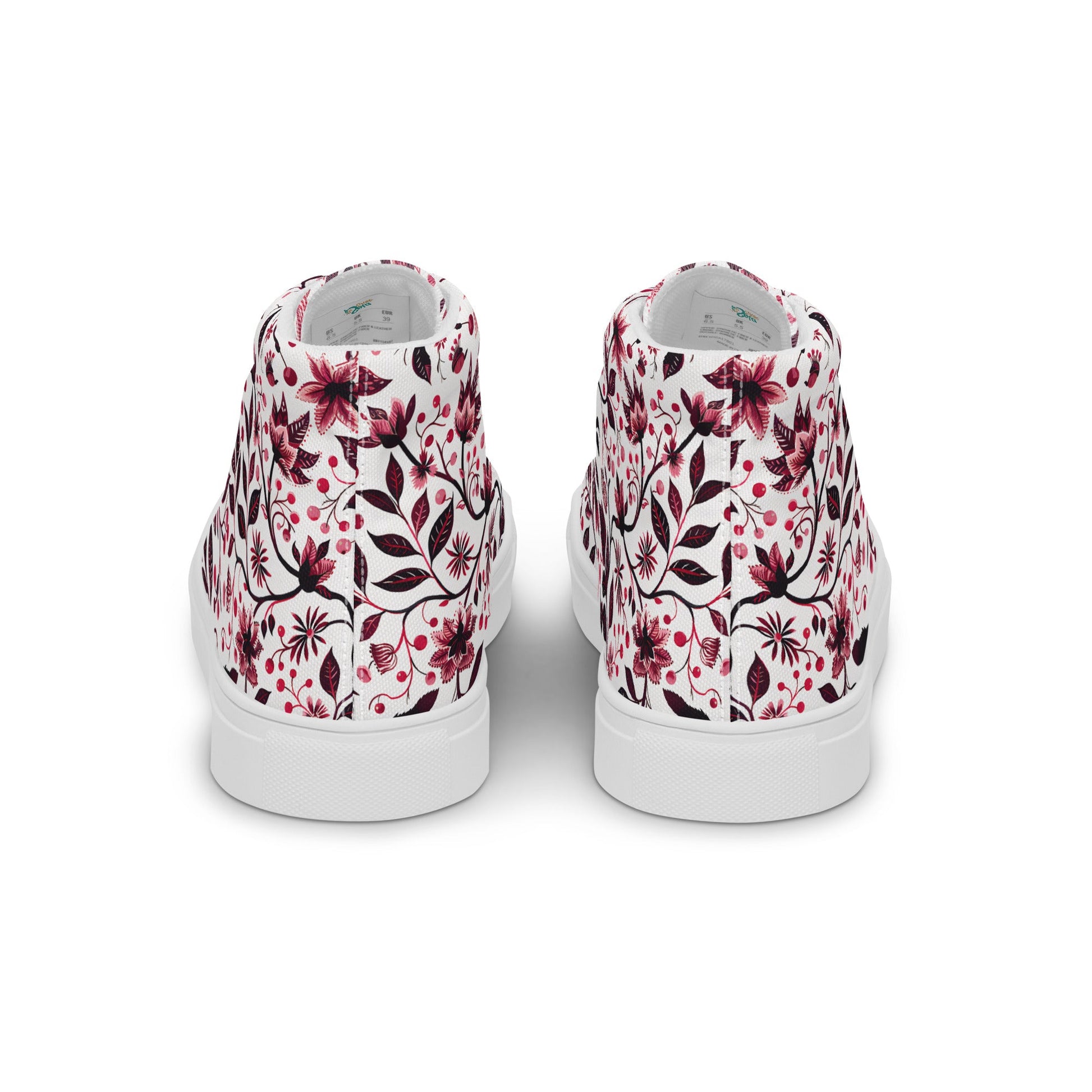 Burgundy Flower Men’s high top shoes - Sola Shoe