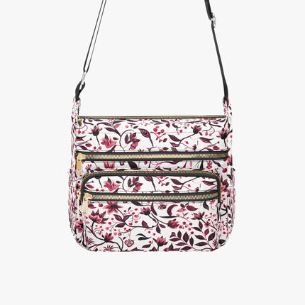 Burgundy Flower Multi - pocket Crossbody Bag - Sola Shoe