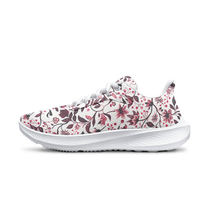 Burgundy Flower Running Shoes - Sola Shoe