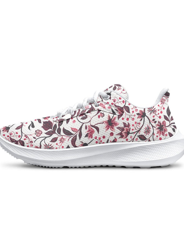 Burgundy Flower Running Shoes - Sola Shoe