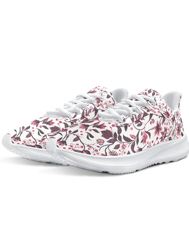 Burgundy Flower Running Shoes - Sola Shoe