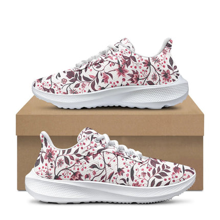 Burgundy Flower Running Shoes - Sola Shoe