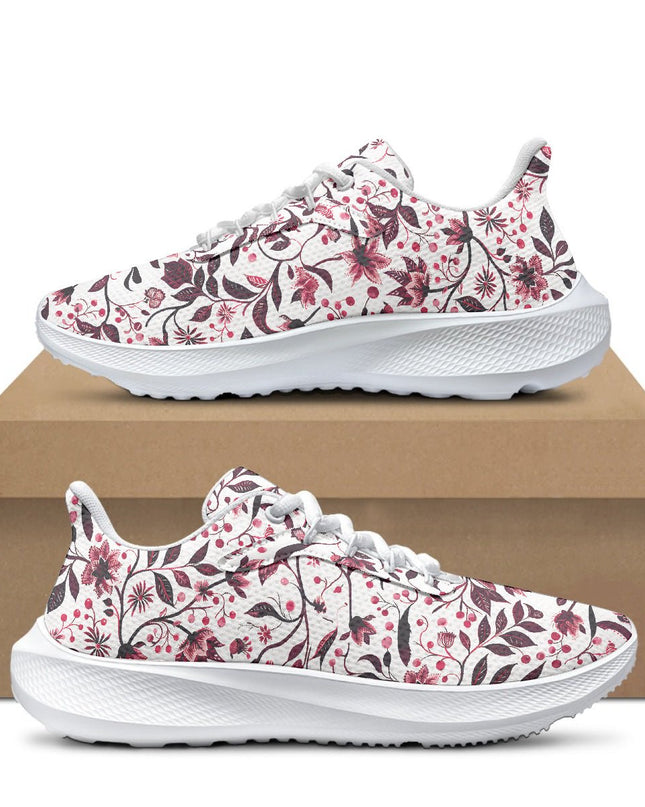 Burgundy Flower Running Shoes - Sola Shoe