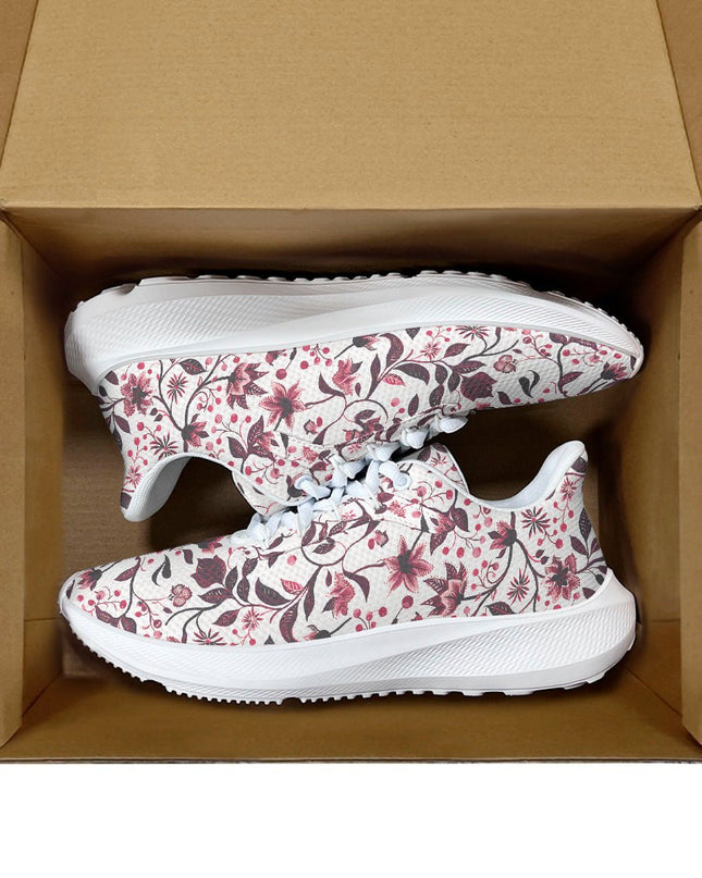 Burgundy Flower Running Shoes - Sola Shoe