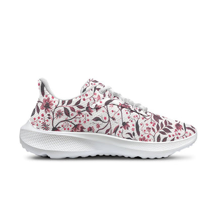 Burgundy Flower Running Shoes - Sola Shoe