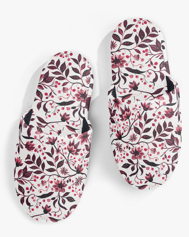 Burgundy Flower Sleepers – Cozy Sophistication with a Floral Twist - Sola Shoe