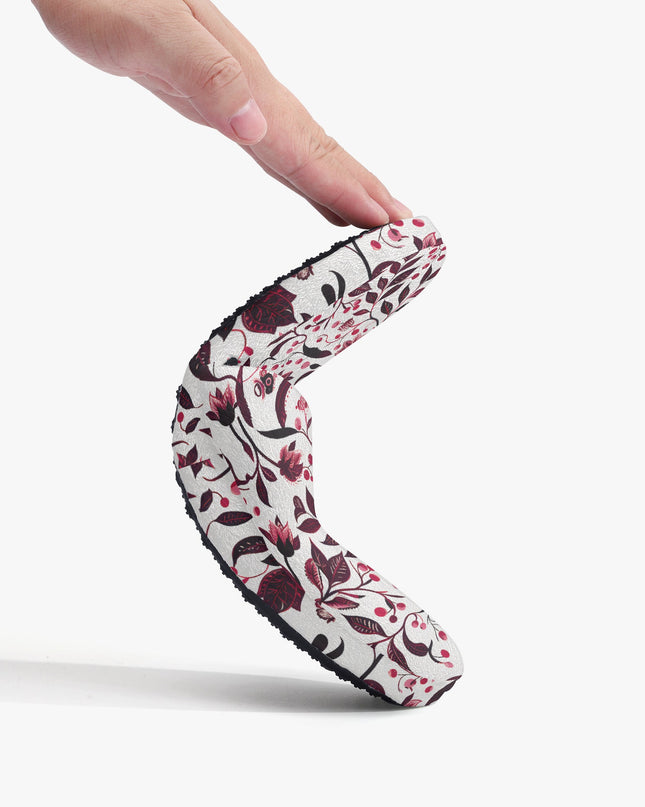 Burgundy Flower Sleepers – Cozy Sophistication with a Floral Twist - Sola Shoe