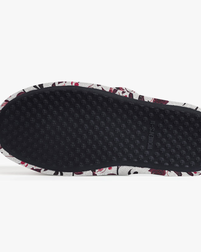 Burgundy Flower Sleepers – Cozy Sophistication with a Floral Twist - Sola Shoe