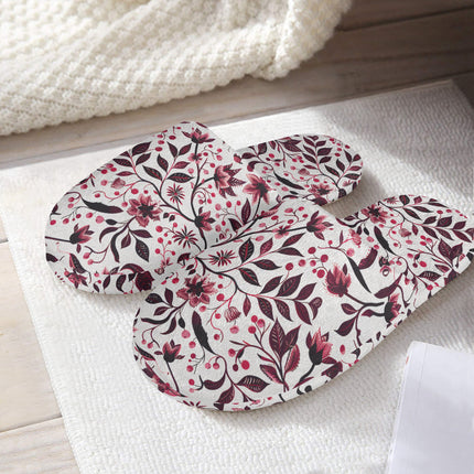 Burgundy Flower Sleepers – Cozy Sophistication with a Floral Twist - Sola Shoe