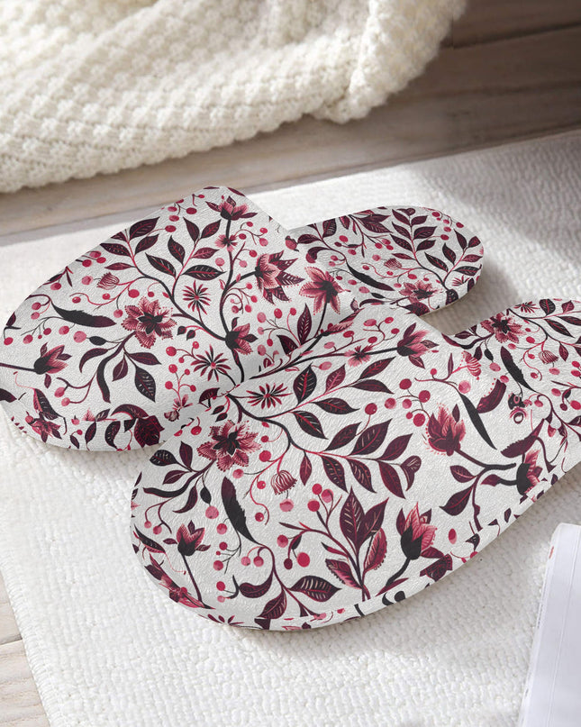 Burgundy Flower Sleepers – Cozy Sophistication with a Floral Twist - Sola Shoe
