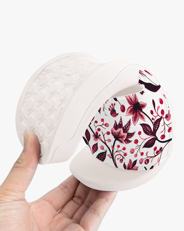 Burgundy Flower Unisex Sandals - Sola Shoe