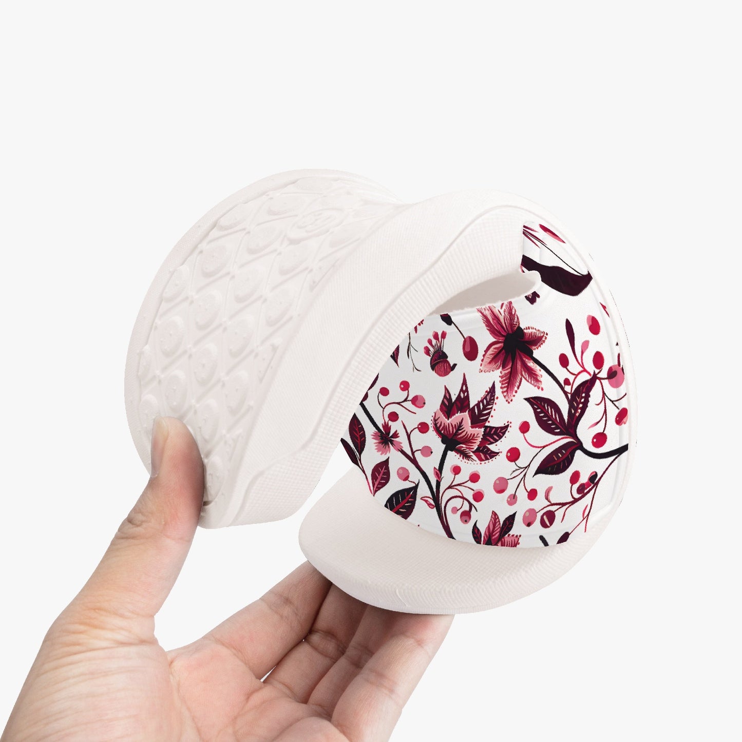 Burgundy Flower Unisex Sandals - Sola Shoe