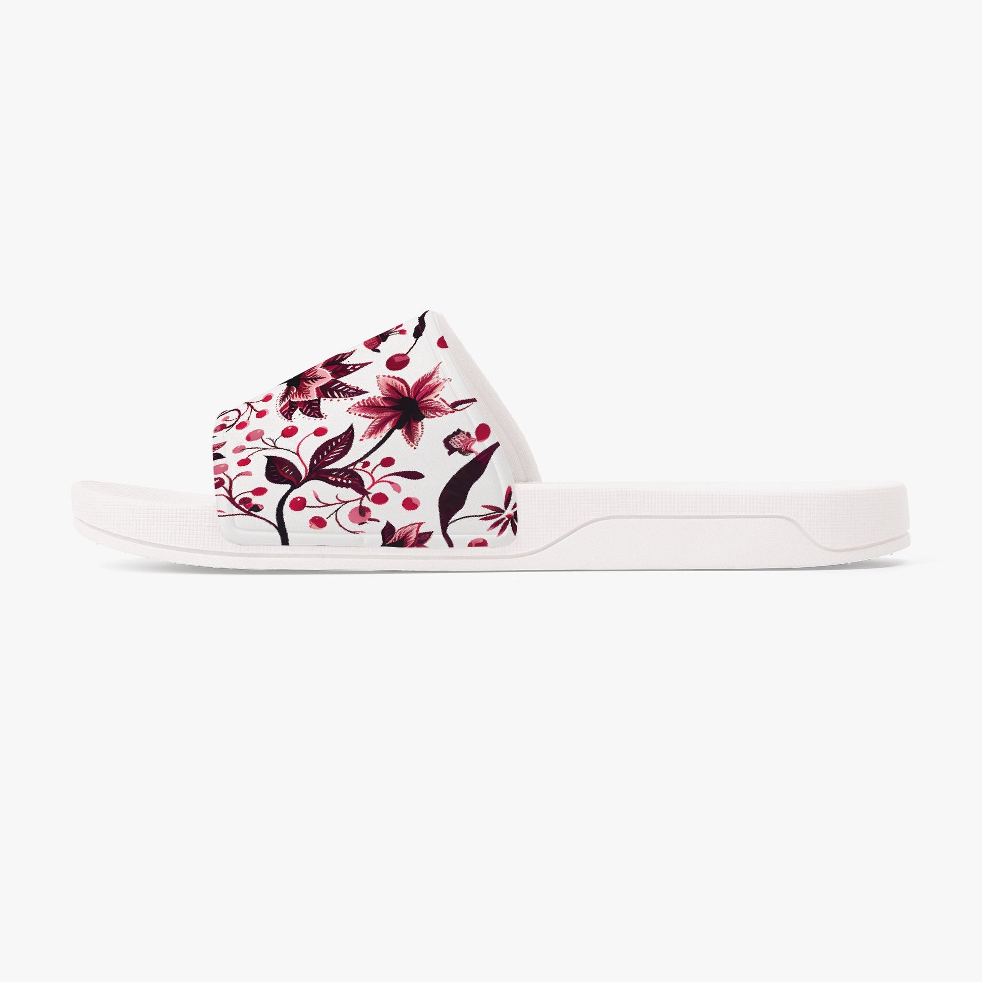 Burgundy Flower Unisex Sandals - Sola Shoe