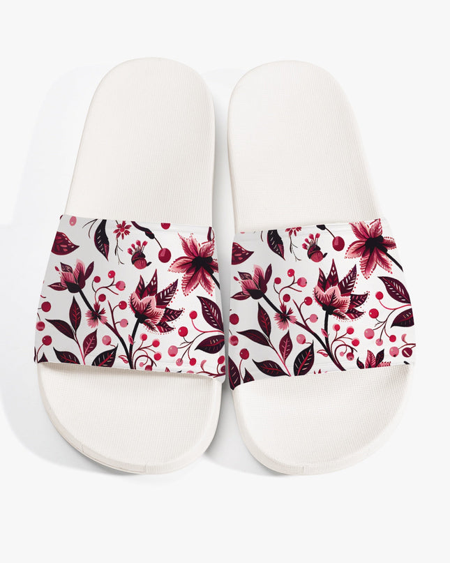 Burgundy Flower Unisex Sandals - Sola Shoe