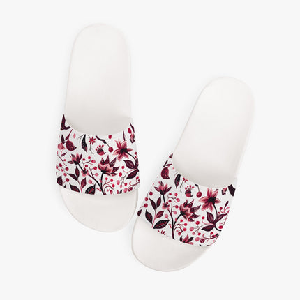 Burgundy Flower Unisex Sandals - Sola Shoe