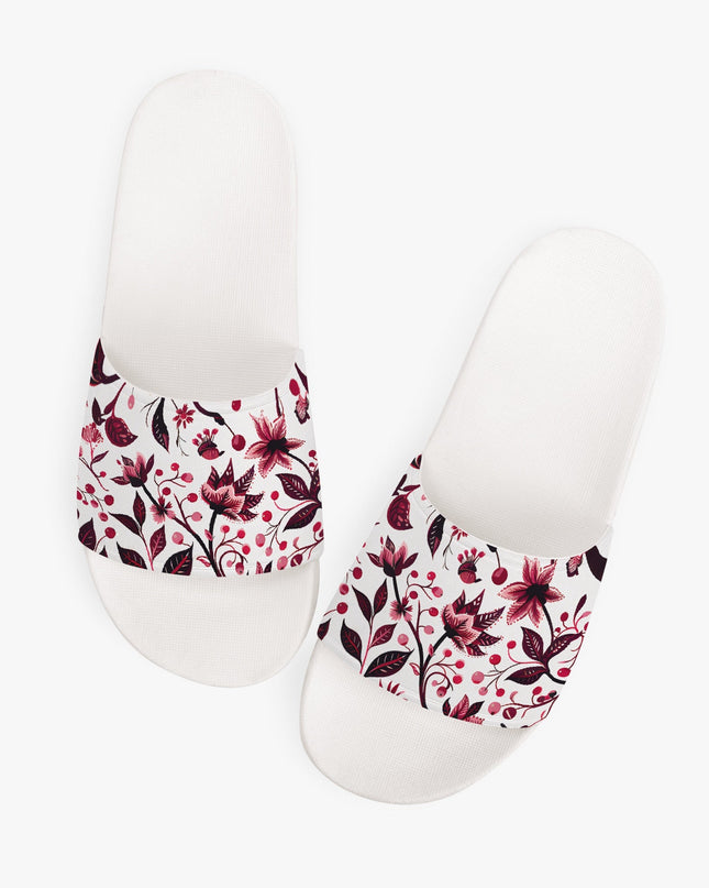 Burgundy Flower Unisex Sandals - Sola Shoe
