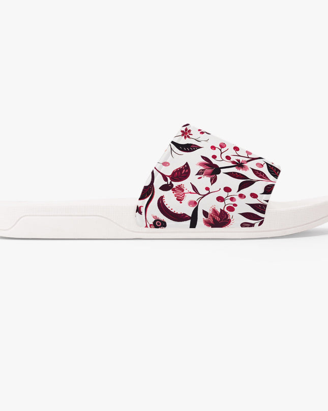 Burgundy Flower Unisex Sandals - Sola Shoe