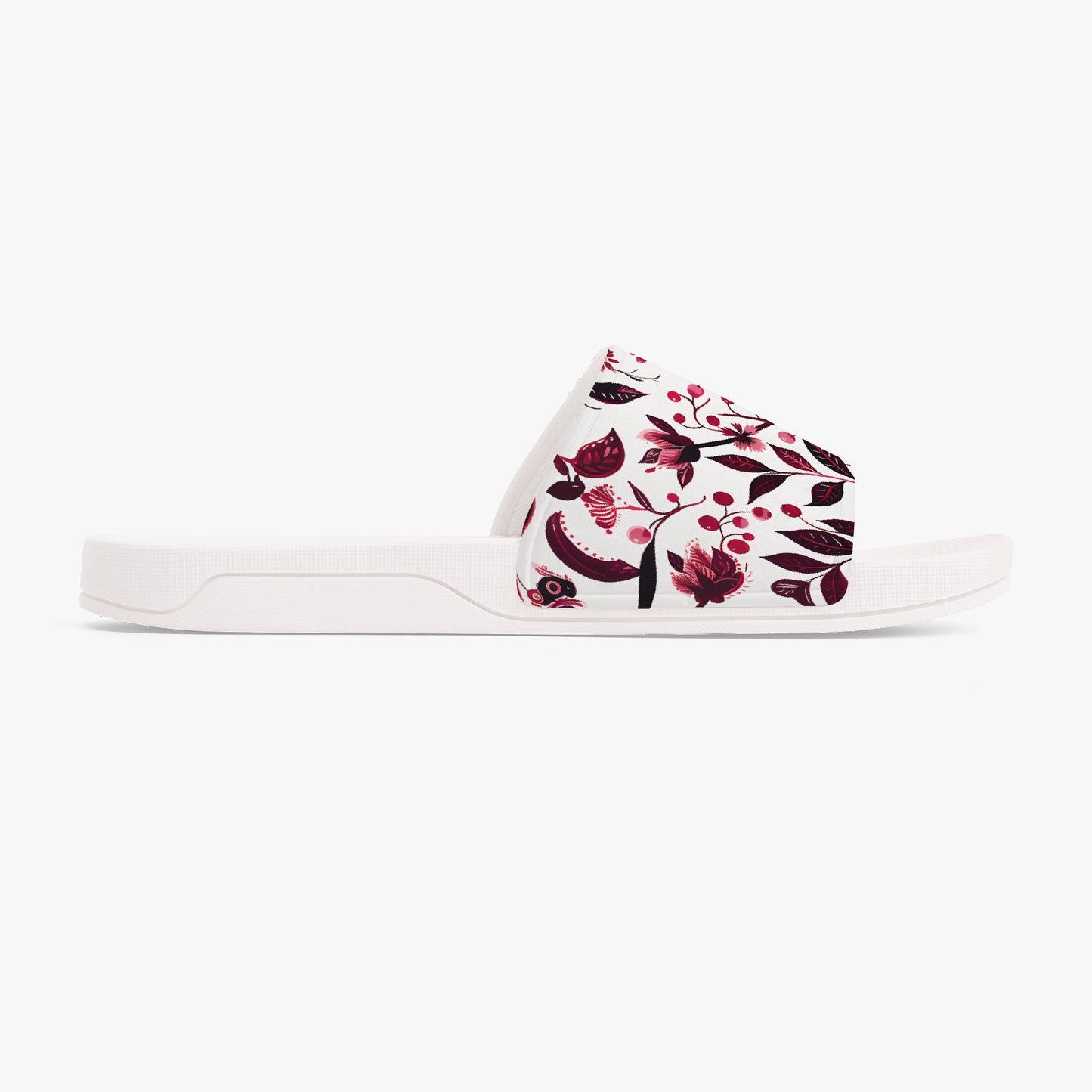Burgundy Flower Unisex Sandals - Sola Shoe