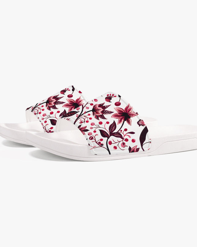 Burgundy Flower Unisex Sandals - Sola Shoe