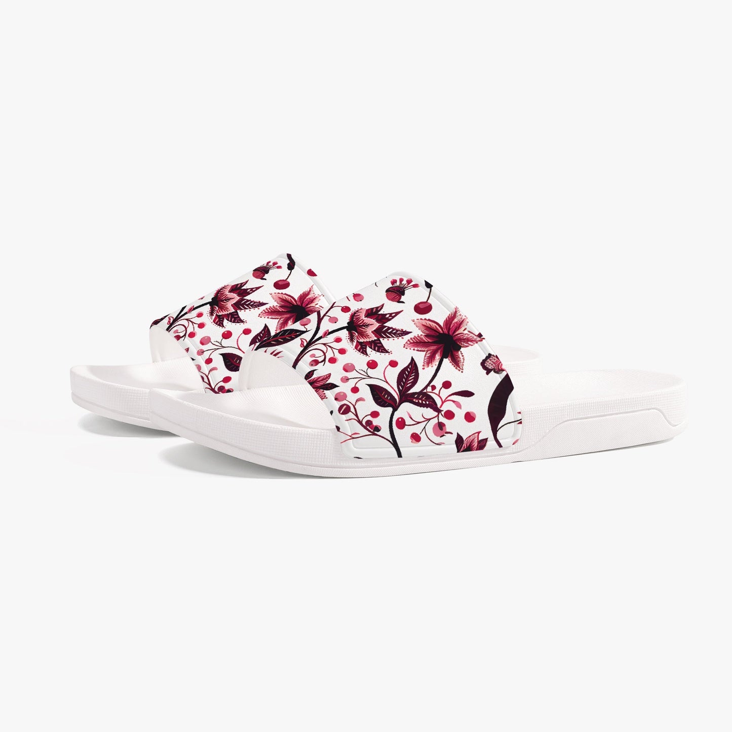 Burgundy Flower Unisex Sandals - Sola Shoe