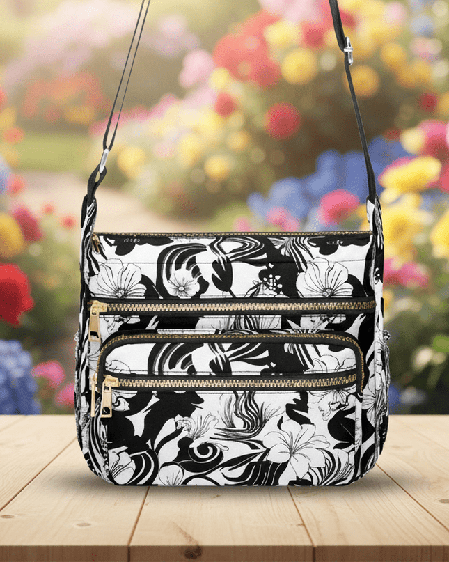 Dusk & Bloom Multi - pocket Crossbody Bag - Sola Shoe