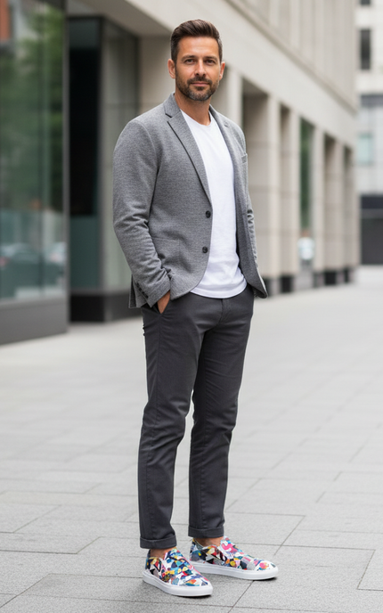 Clean fit. Loud shoes. Because style should never be boring.