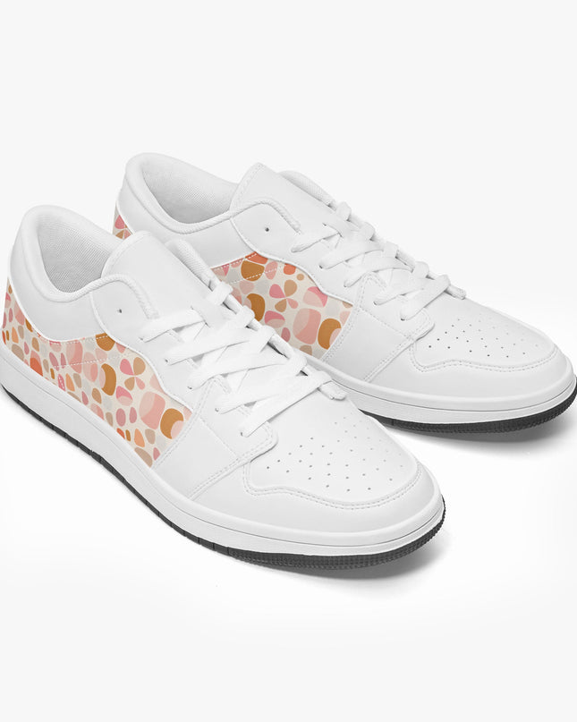 Gloob Low - Top Leather Sneakers - White/Black - Sola Shoe