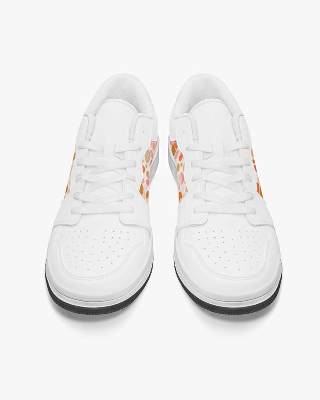 Gloob Low - Top Leather Sneakers - White/Black - Sola Shoe