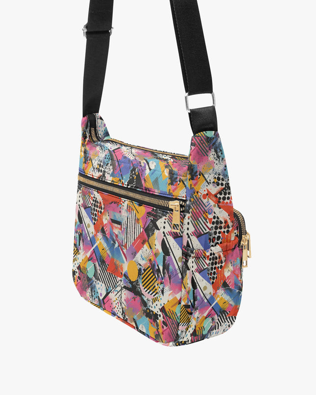 Graffiti Multi - pocket Crossbody Bag - Sola Shoe